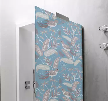 Door de natuur geïnspireerd ontwerp douchedeur sticker - TenStickers