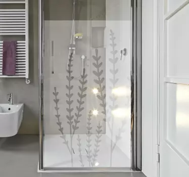 Douchewand sticker doorzichtige bloemen - TenStickers