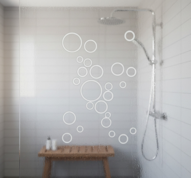 Douchedeur sticker abstract zwevende bollen - TenStickers