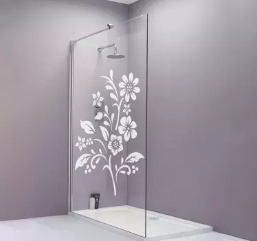 Douchedeur sticker bloemenklimop concept - TenStickers