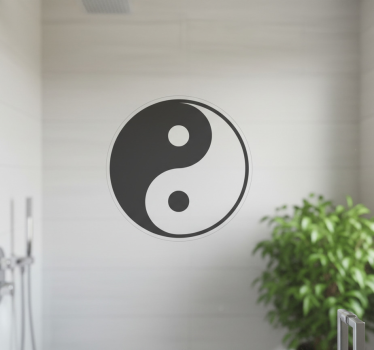 Douchedeur sticker minimalistisch yin yang - TenStickers