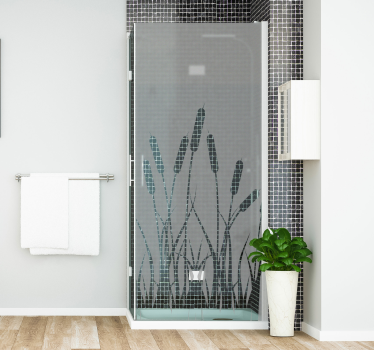 Rietplanten douchedeur sticker - TenStickers