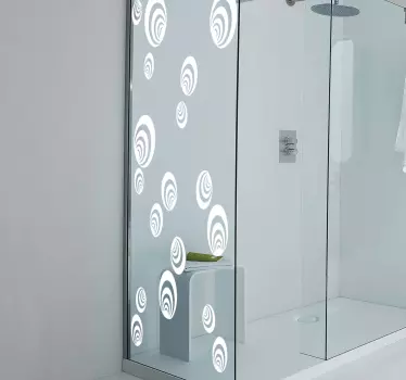 Douchedeur sticker speelse spiraal motieven - TenStickers