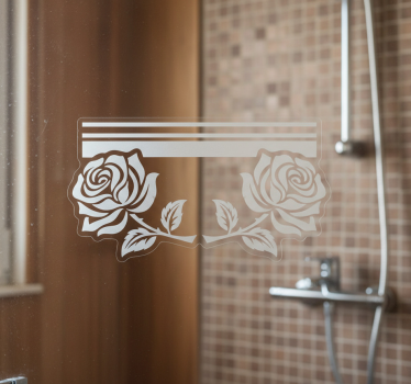 Douchedeur sticker symmetrische rozen decor - TenStickers