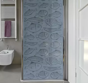 Douchewand sticker vissen - TenStickers
