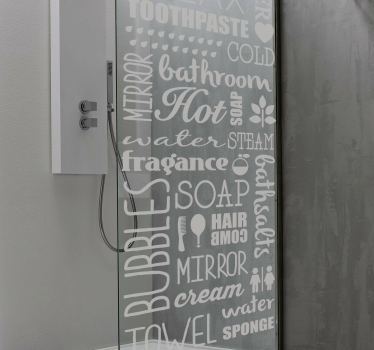 Douchewand sticker verschillende woorden - TenStickers