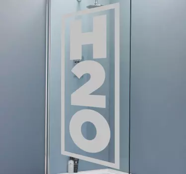 Douchewand stickers H20 doorschijnend ontwerp - TenStickers