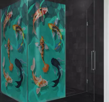 Douchewand stickers Koi douche - TenStickers