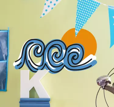 Drie Golven Muursticker - TenStickers