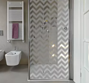 Driehoekige lijnen patroon sticker voor de douche - TenStickers