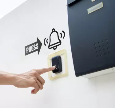 Druk op de bel aanwijzingen muursticker - TenStickers