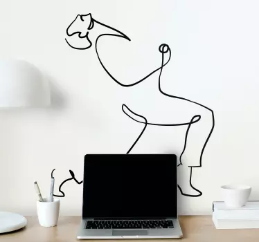 Muursticker kunst abstracte lijnfiguur - TenStickers