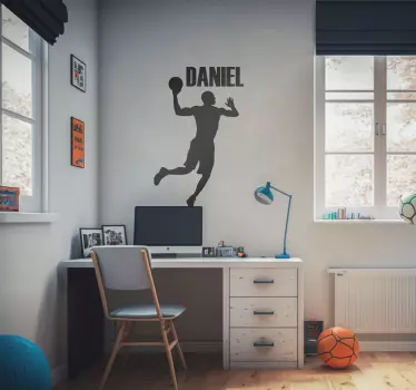Eenkleurige springende basketballer sticker - TenStickers