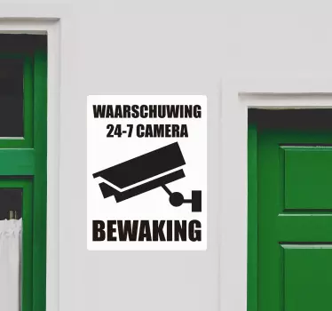 Eenvoudig ontwerp camerabewaking teken zelfklevende sticker - TenStickers