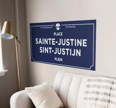 Muusticker Brussel eigen straat naam - TenStickers
