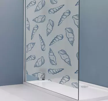 Elegant schelpenpatroon douchedeur sticker - TenStickers