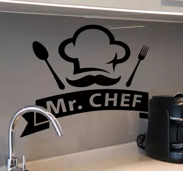 Embleem van chef-koksmuts koelkast sticker - TenStickers