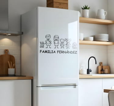 Familieleden met jouw namen koelkast sticker - TenStickers