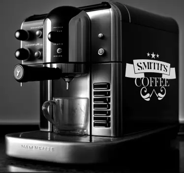 Familienaam Koffie Decoratie sticker  - TenStickers