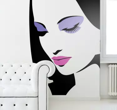 Fashion sticker elegante gezichtsilhouet - TenStickers