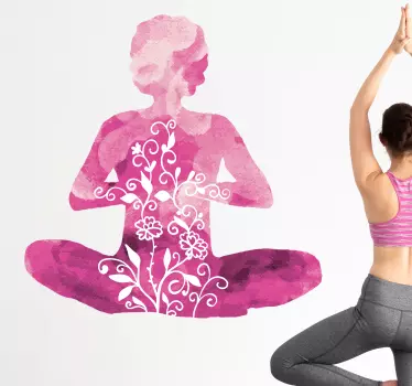 Fashion sticker meditatieve silhouetkunst - TenStickers