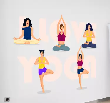 Fashion sticker yoga houdingen collectie - TenStickers