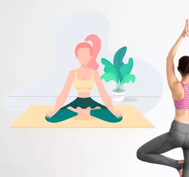 Fashion sticker yoga pose afbeelding - TenStickers