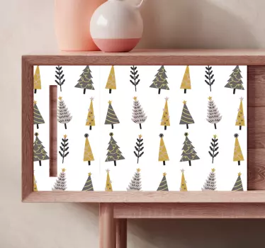 Feestelijke boompatronen kerst sticker - TenStickers