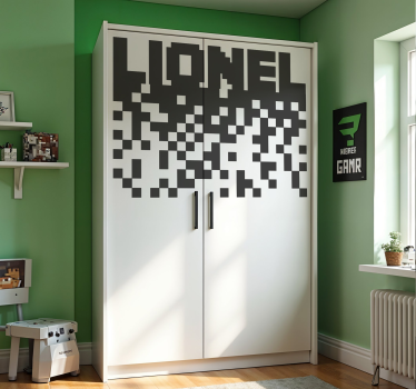 Gaming gepixeld patroon gepersonaliseerde sticker - TenStickers