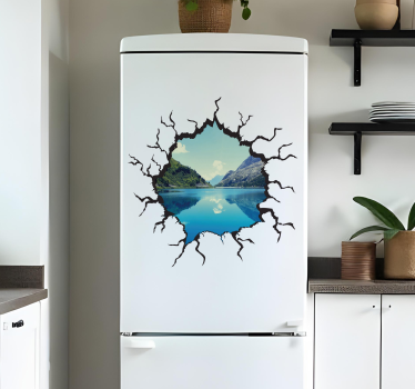Gat koelkast sticker - TenStickers