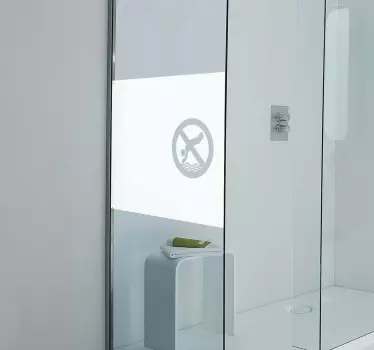 Geen zwembord douchedeur sticker - TenStickers