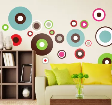 Set van 22 Gekleurde cirkels sticker - TenStickers