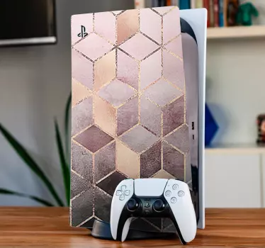 Geometrisch honingraatpatroon ps5 sticker - TenStickers