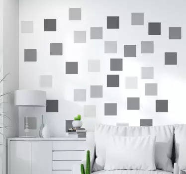 Geometrische grijze vierkanten sticker - TenStickers