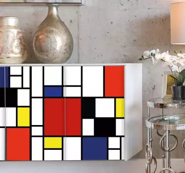 Geometrische kleurblokken meubel sticker - TenStickers