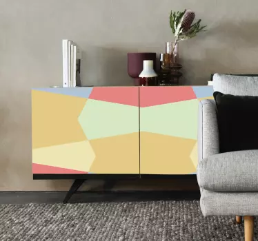 Geometrische kleursecties meubel sticker - TenStickers