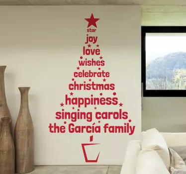 Gepersonaliseerde kerstboom sticker - TenStickers
