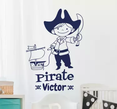 GepersonaliseerdeGepersonaliseerde Muursticker Piraat - TenStickers