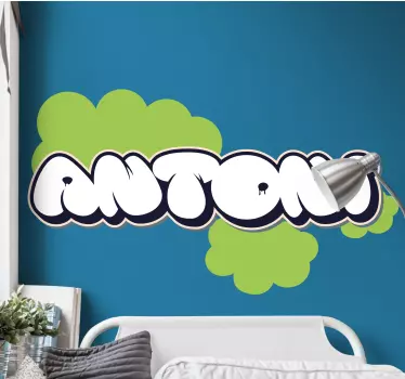 Aangepaste bubbelgraffiti muursticker tienerkamer - TenStickers