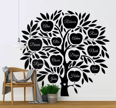 Slaapkamer muursticker gepersonaliseerde stamboom - TenStickers