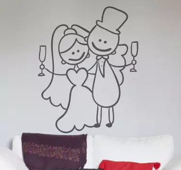 Getrouwd Koppel Muursticker - TenStickers