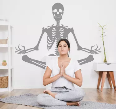 Muursticker gezondheid yoga skelet eigen kleur - TenStickers