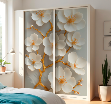 Gouden kersenbloesems meubel sticker - TenStickers