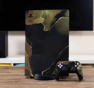 Gouden marmerpatroon ps5 sticker - TenStickers
