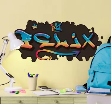 Graffiti naam concrete achtergrond muursticker - TenStickers