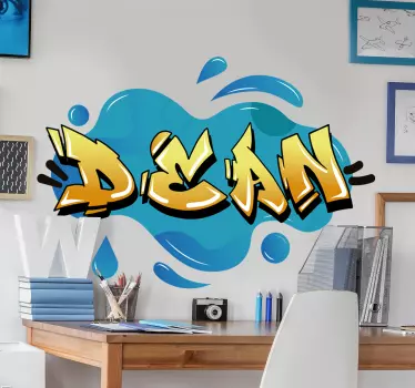 Graffiti naam splash textuur stedelijke zelfklevende sticker - TenStickers