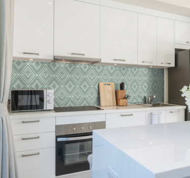 Groen Geometrische Patroon Muursticker keuken - TenStickers