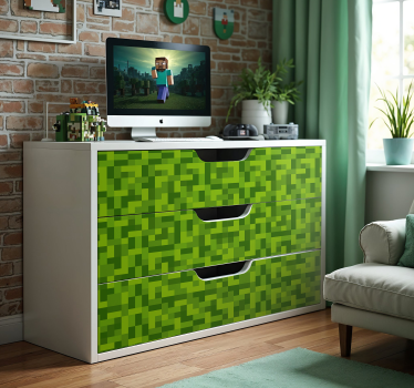 Groen vierkant gaming-ontwerp meubel sticker - TenStickers