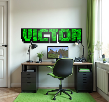 Groene spelvierkanten gepersonaliseerde sticker - TenStickers