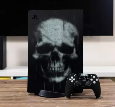 Grunge schedelhuid PS5 sticker - TenStickers